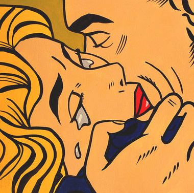 store falso d'autore Kiss di Roy Lichtenstein